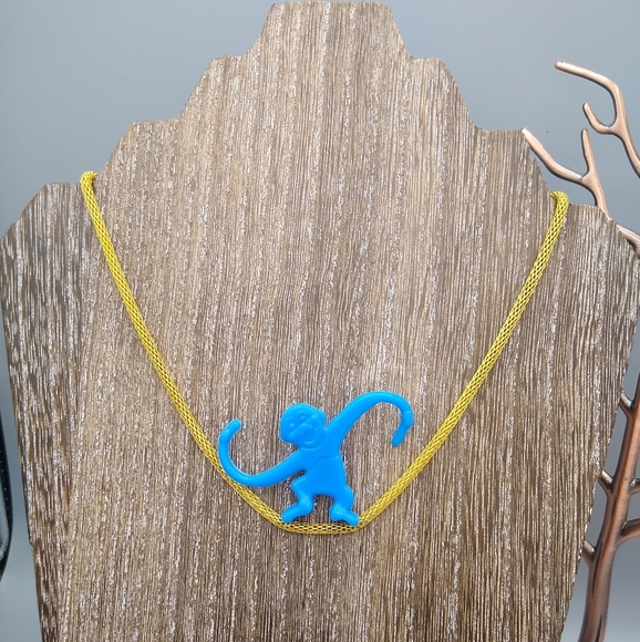 Gold tone Knitted Metal Mesh Rope Chain Necklace - Picture 4 of 12